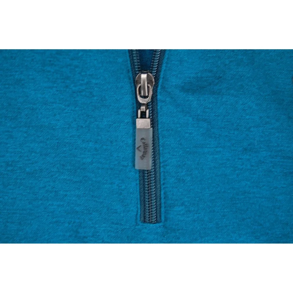 Callaway Golf Pullover Mens Medium Blue 1/4 Zip Fleece Lined‎ Mock Neck Top